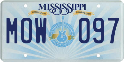MS license plate MOW097