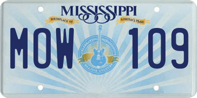 MS license plate MOW109