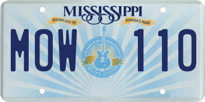 MS license plate MOW110