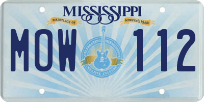 MS license plate MOW112