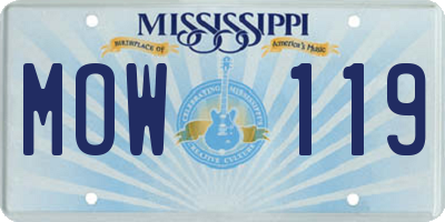 MS license plate MOW119