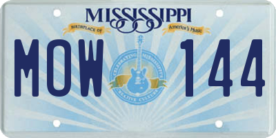 MS license plate MOW144