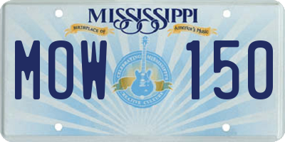 MS license plate MOW150