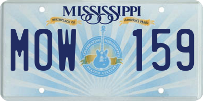 MS license plate MOW159