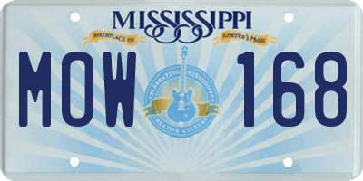 MS license plate MOW168