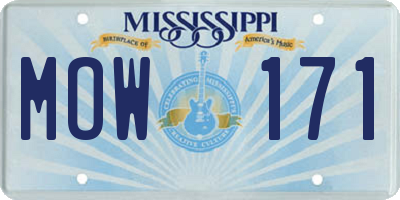 MS license plate MOW171