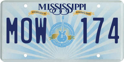 MS license plate MOW174