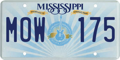 MS license plate MOW175