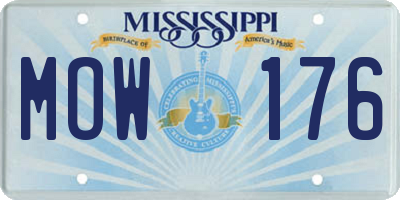 MS license plate MOW176