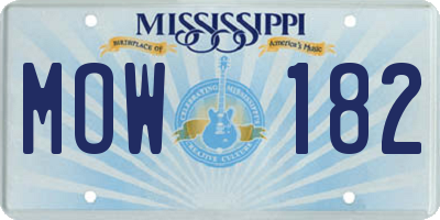 MS license plate MOW182