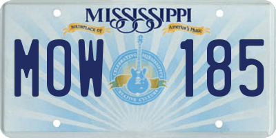 MS license plate MOW185