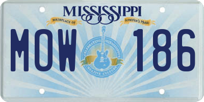 MS license plate MOW186