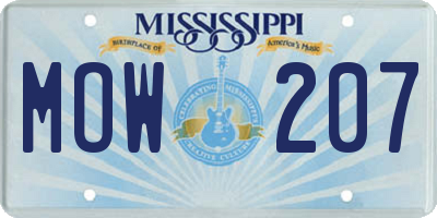 MS license plate MOW207