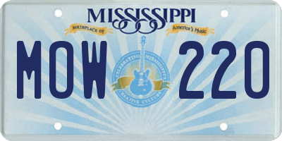 MS license plate MOW220
