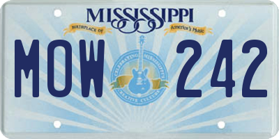 MS license plate MOW242