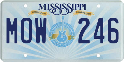 MS license plate MOW246