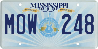 MS license plate MOW248