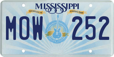 MS license plate MOW252