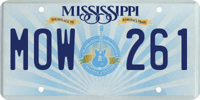 MS license plate MOW261
