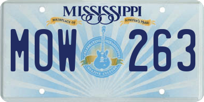 MS license plate MOW263