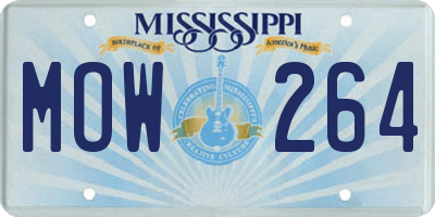 MS license plate MOW264