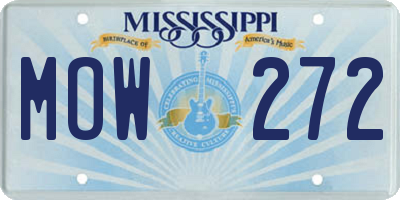 MS license plate MOW272