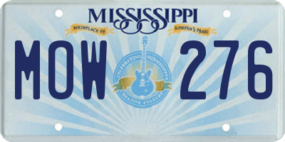MS license plate MOW276