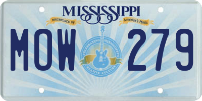 MS license plate MOW279