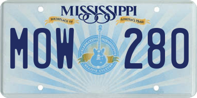 MS license plate MOW280