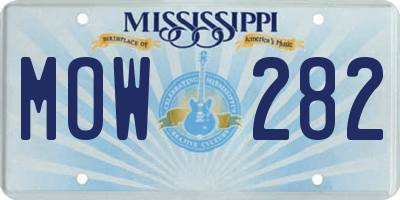 MS license plate MOW282