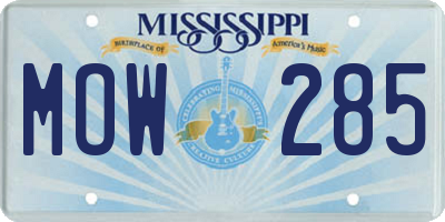 MS license plate MOW285