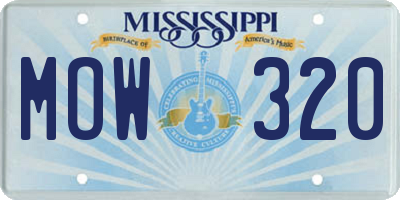 MS license plate MOW320