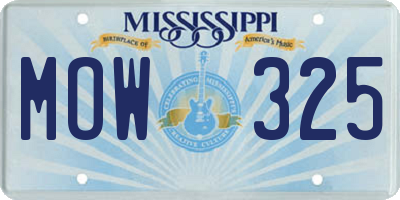 MS license plate MOW325