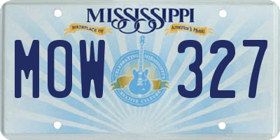 MS license plate MOW327