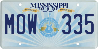 MS license plate MOW335