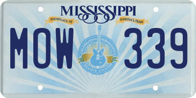 MS license plate MOW339