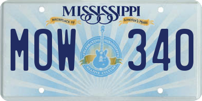 MS license plate MOW340