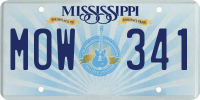MS license plate MOW341