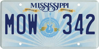MS license plate MOW342