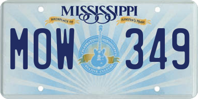 MS license plate MOW349