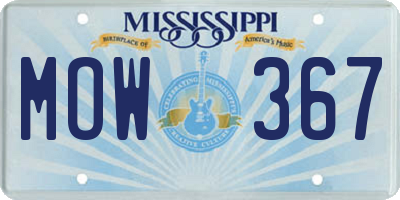 MS license plate MOW367