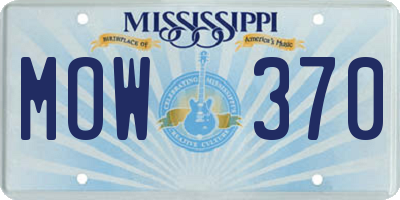 MS license plate MOW370