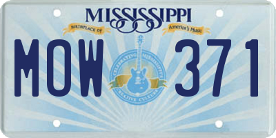 MS license plate MOW371
