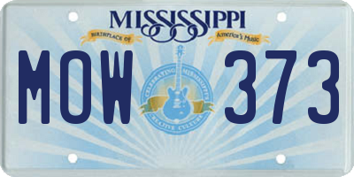 MS license plate MOW373