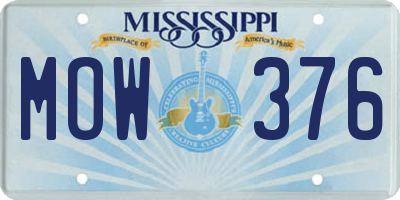 MS license plate MOW376