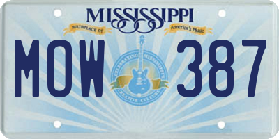 MS license plate MOW387