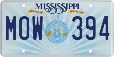 MS license plate MOW394