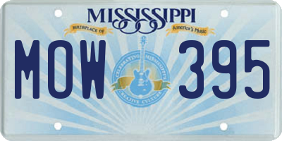 MS license plate MOW395