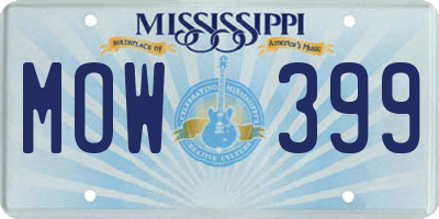 MS license plate MOW399