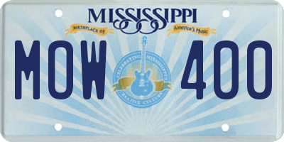 MS license plate MOW400